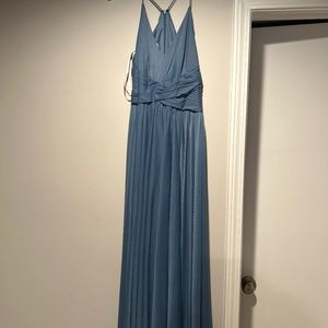 David bridal steel blue size 8 dress (hemmed)